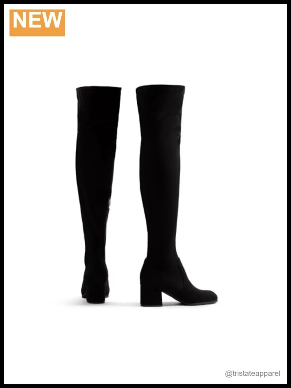Over the Knee Thigh High Boots Faux Suede Block Heel Round Toe Zip